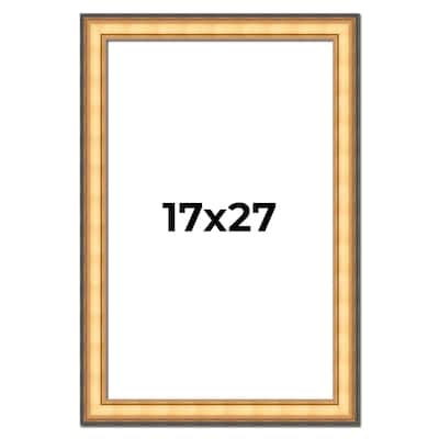 17x27 Frame Gold Plein Aire Solid Wood Picture Frame Width 2 Inches |