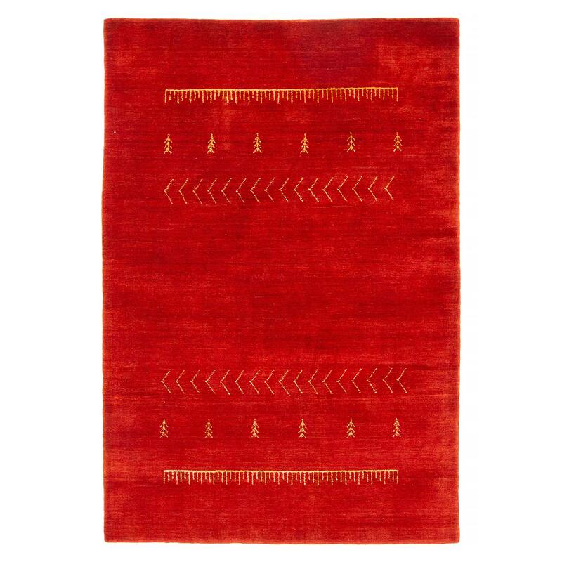 Kashkuli Gabbeh Red Rug 3'10" x 5'10" - 3'10 x 5'10 - Red - 3'10 x 5'10