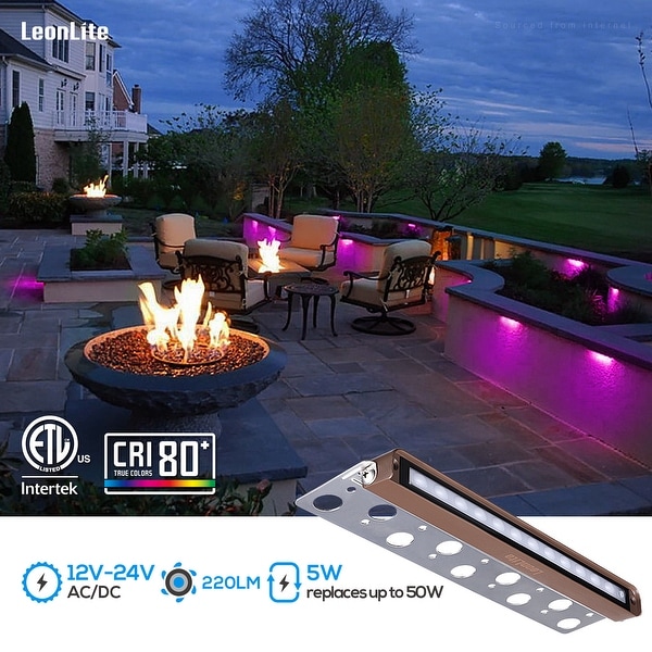 12 inch RGBW LED Hardscape Paver Light 270 Swivel 5W IP65 8Pack