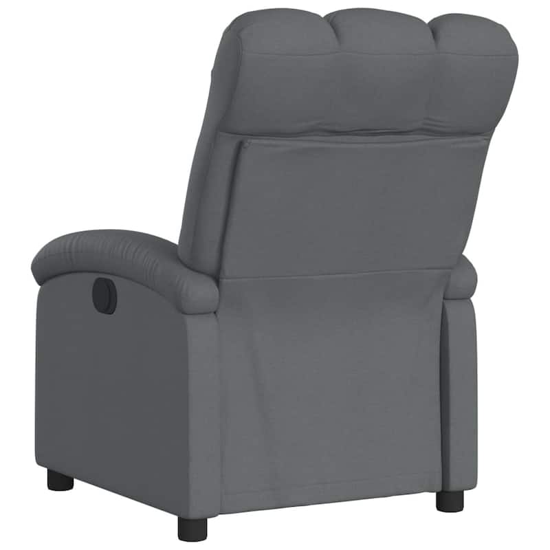 vidaXL Recliner Chair Dark Grey 100% Polyester Fabric, Metal, Plywood - 36.6 x 27.6 x 39.8