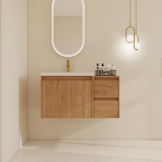 BNK 24''/36''/72'' Bathroom Vanity With Sink, Floating Bathroom Vanity with Soft Close Doors and Shelf