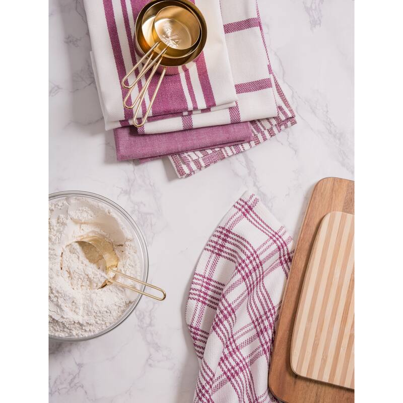 Design Imports Assorted Woven Dishtowel Set of 5 (28 inches long x 18 inches wide)