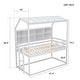 preview thumbnail 18 of 38, Twin Over Twin Low Bunk Bed with House Semi-enclosed Roof and Guardrails