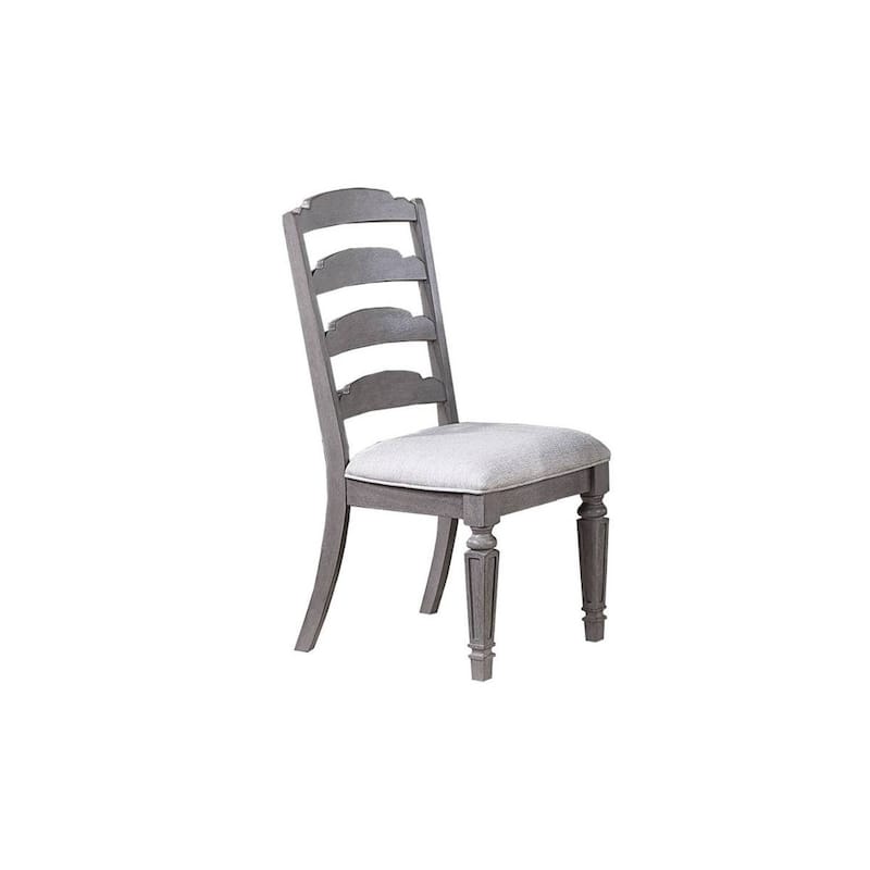 Classic Design 2pc Side Chairs Ladder Back Cushion Seat