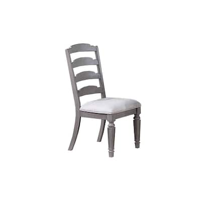 Classic Design 2pc Side Chairs Ladder Back Cushion Seat