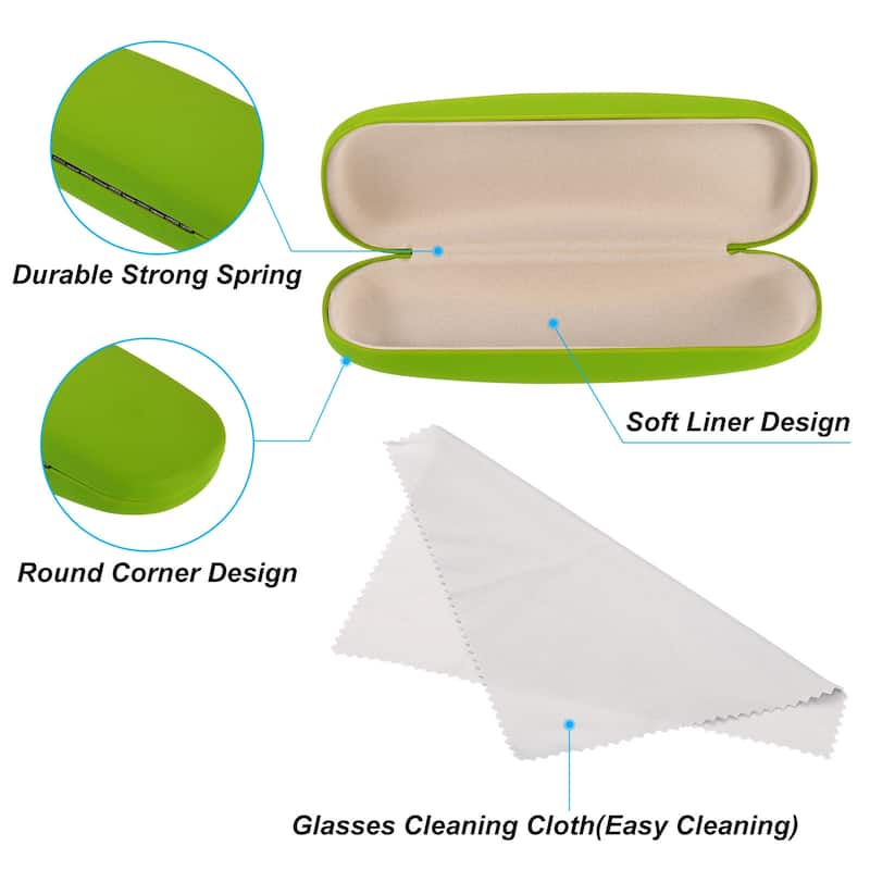 Glasses Case Hard Shell, Eyeglass Case Hard for Women Men Glasses, Green