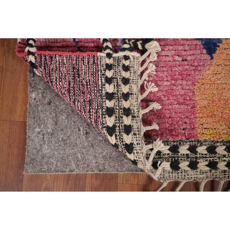 Abstract Moroccan Oriental Area Rug Hand-Knotted Wool Carpet - 6'1"x 10'1"