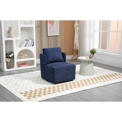 Swivel Sofa Chair Velvet Accent Chairs Round Barrel Chair 360° Swivel Barrel Club Chair Leisure Arm Chair for Livingroom, Navy