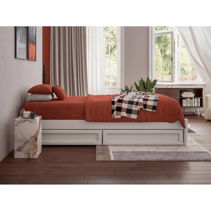 Barcelona Panel Platform Bed with Storage Drawers