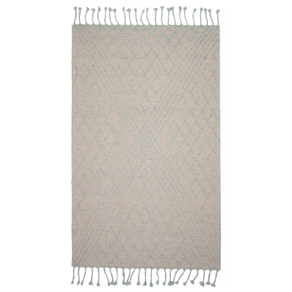 ECARPETGALLERY Braid weave Sienna Grey Wool Rug - 5'0 x 8'2