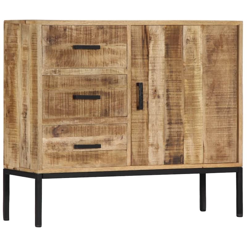vidaXL Sideboard 34.6"x11.8"x28" Solid Mango Wood