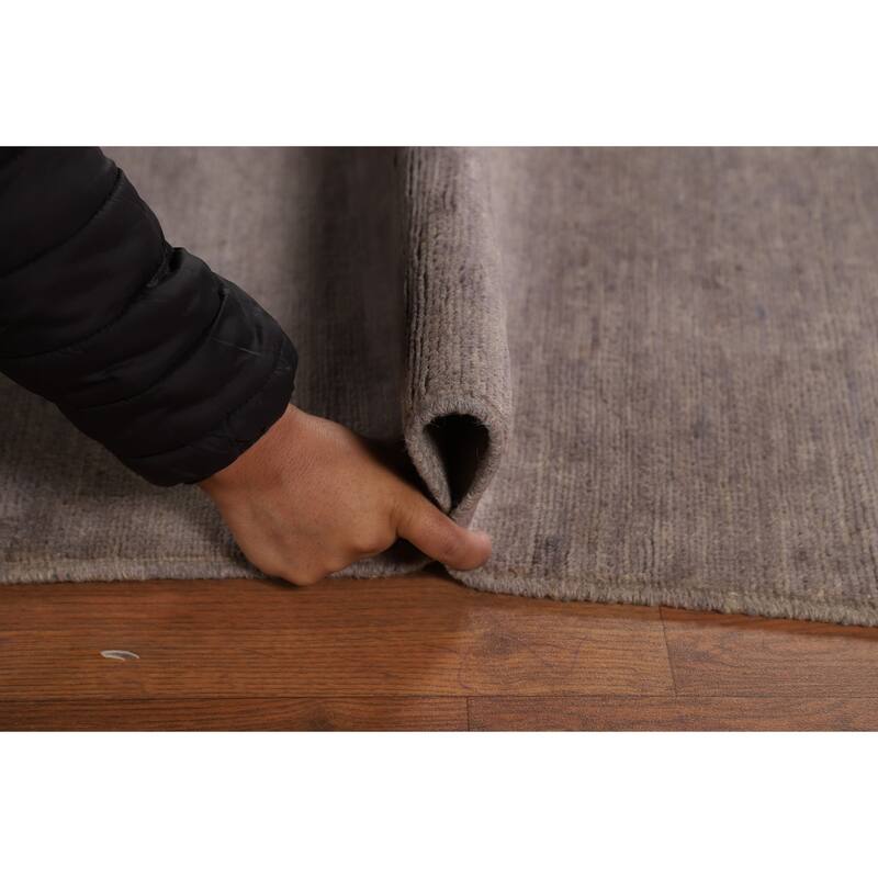 Gray Modern Gabbeh Oriental Area Rug Hand-Knotted Wool Carpet - 5'7"x 7'8"