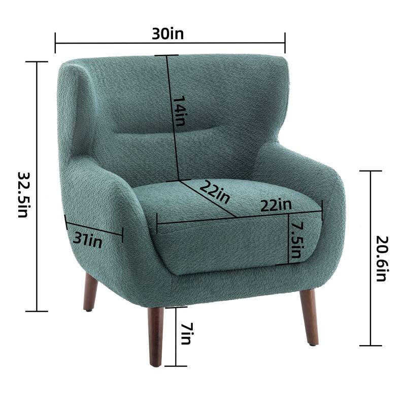 XINMICS Tufted Accent Chair, Wingback Upholstered Armchair for Living Room, Bedroom, Set of 2