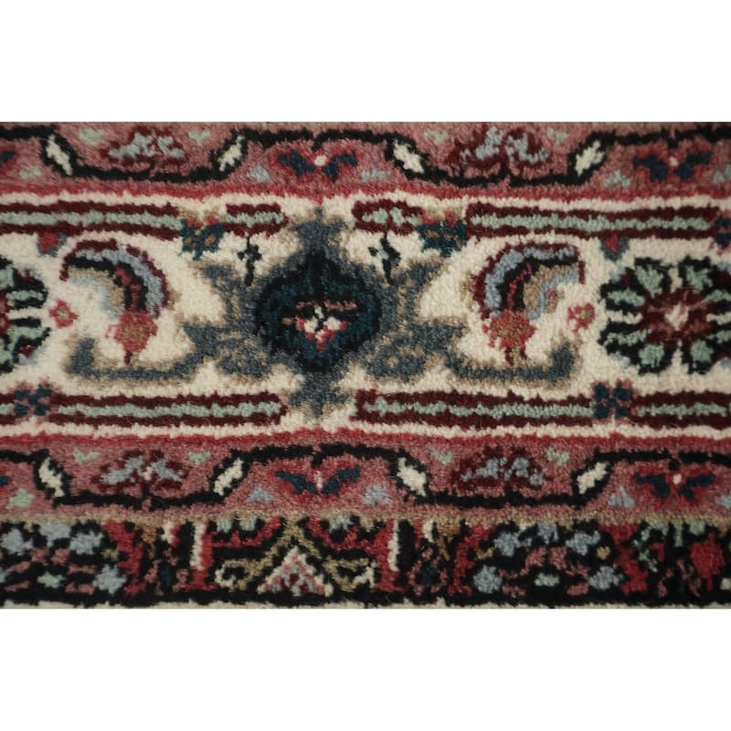 Hand Knotted Oriental 100% Wool Carpet Traditional Geometric Black Bidjar Runner Rug - 10' 2'' X 2' 5''