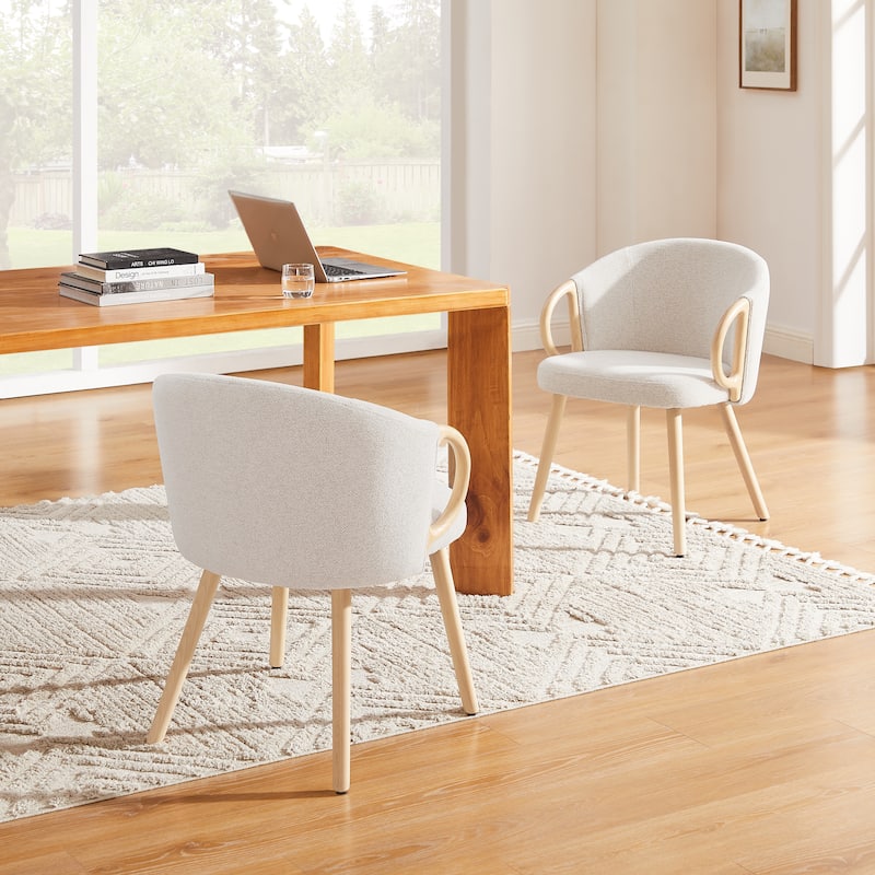 Art Leon Modern Fabric Accent Dining Wood Chair (Set of 2)