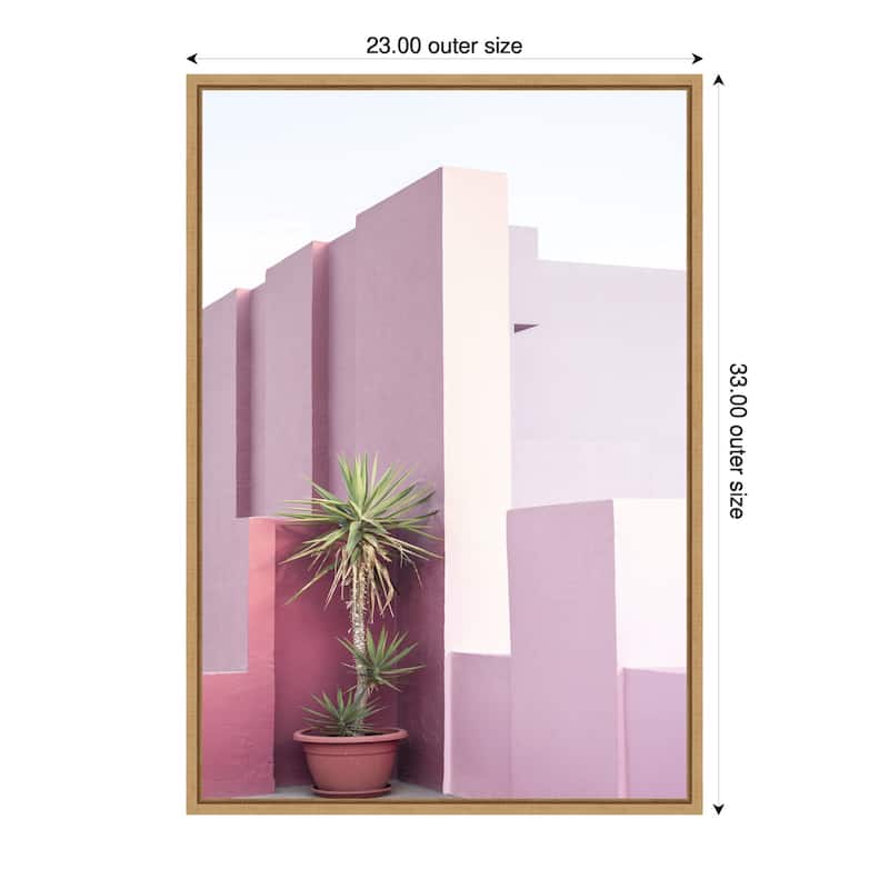La Muralla Roja 4 by Kathrin Pienaar Framed Canvas Wall Art Print - Sylvie Natural - 23 x 33 in