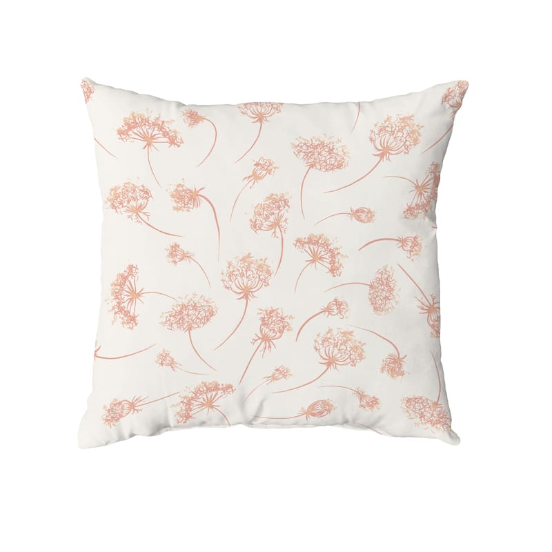 Wishing Flowers Throw Pillow - 18" x 18" - Orange