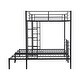 preview thumbnail 8 of 22, Full over Twin & Twin Size Bunk Bed with Built-in Shelf in Black