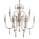 preview thumbnail 7 of 6, Farmhouse Empire 9-Light Candle Distressed Wood Chandelier for Dining Room - D39"xH38"