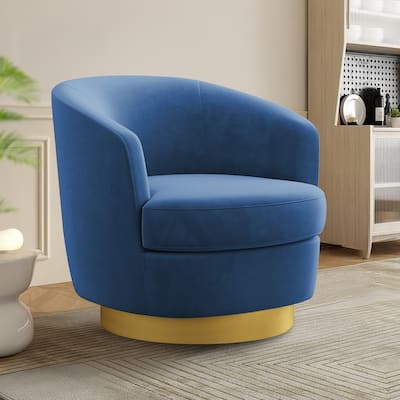 360 Degree Velvet Swivel Club Chair, Soft & Comfotable