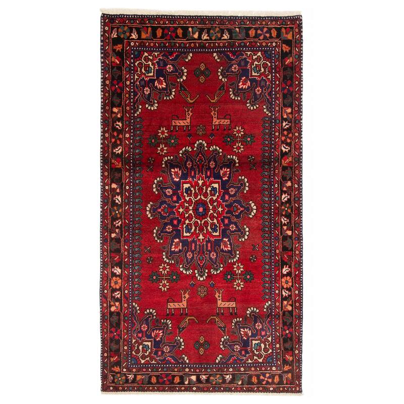ECARPETGALLERY Hand-knotted Andelz Red Wool Rug - 3'7 x 6'9 - Red - 3'7 x 6'9