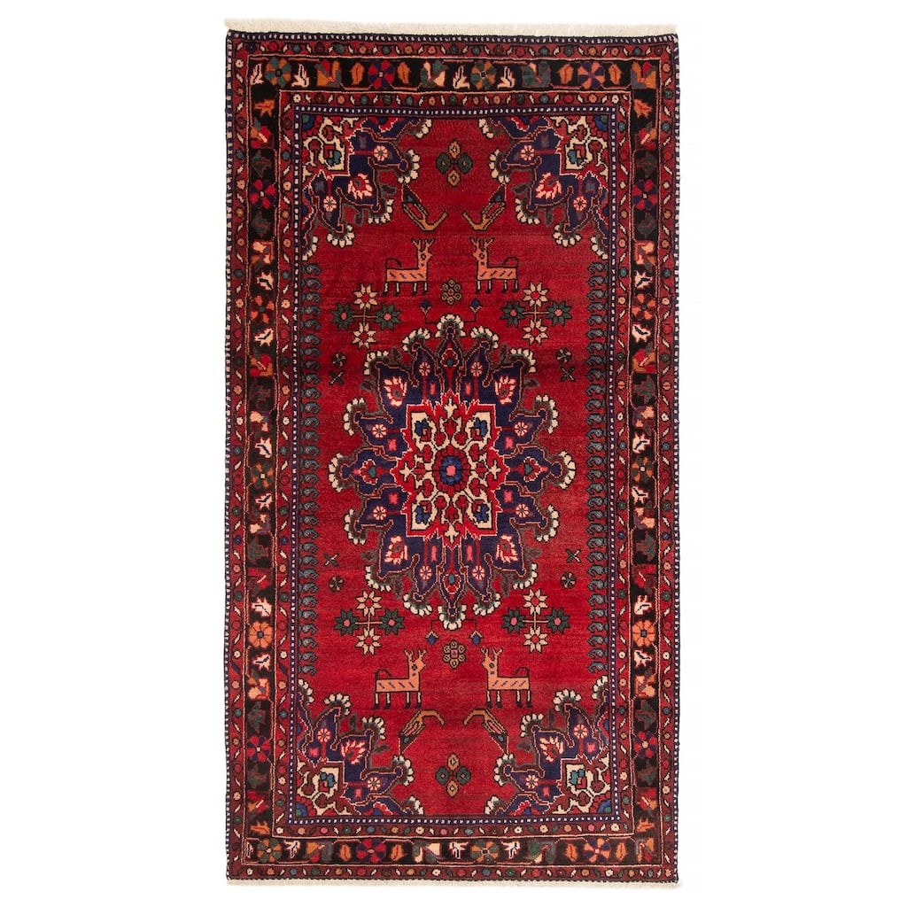 ECARPETGALLERY Hand-knotted Andelz Red Wool Rug - 3'7 x 6'9