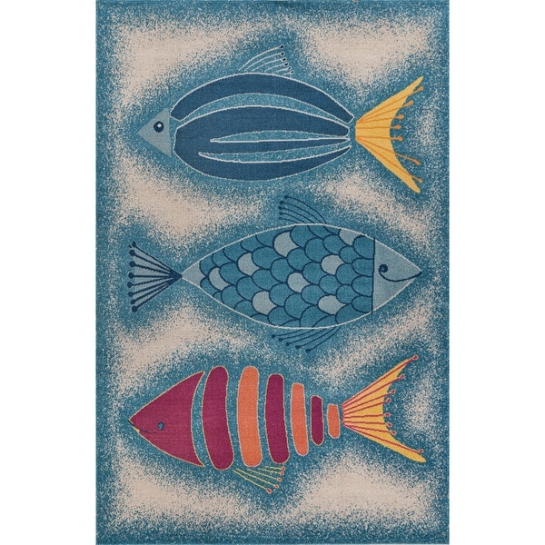 Tropical Fish Trio Multicolored Indoor/Outdoor Rug