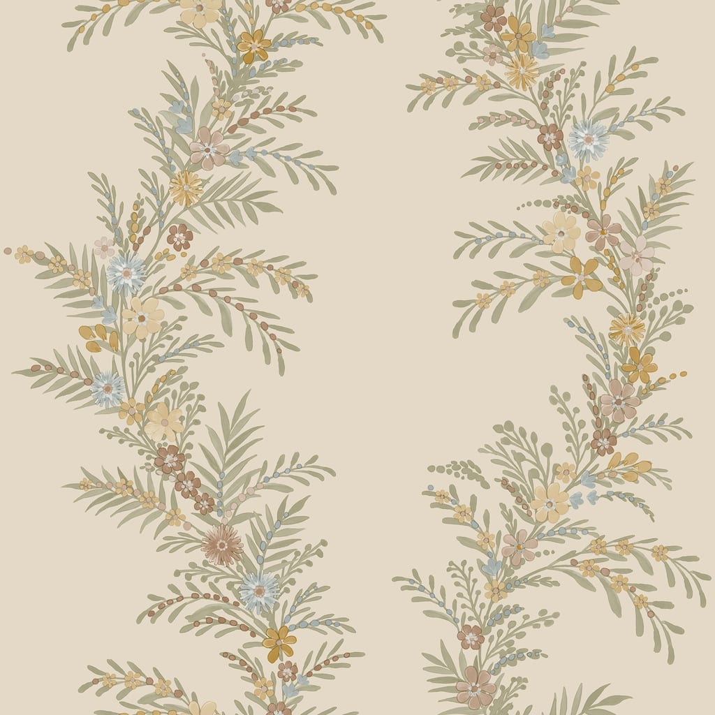 Chris Loves Julia x NuWallpaper Posy Vanilla Peel and Stick Wallpaper