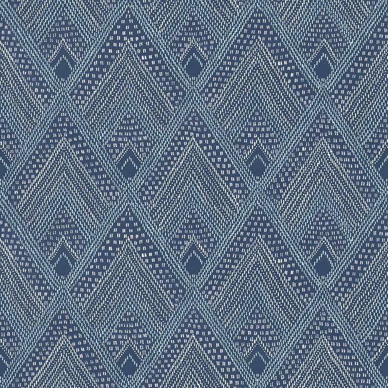Seabrook Designs Boho Rhapsody Panama Boho Diamonds Unpasted Wallpaper - 20.5 in. W x 33 ft. L - Coastal Blue