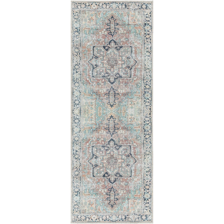 Livabliss Kemer Updated Traditional Medallion Washable Area Rug