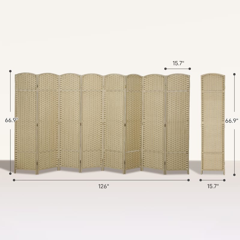 HOMCOM Room Divider, 8 Panel Folding Privacy Screen, 5.6' Tall Freestanding Wall Partition