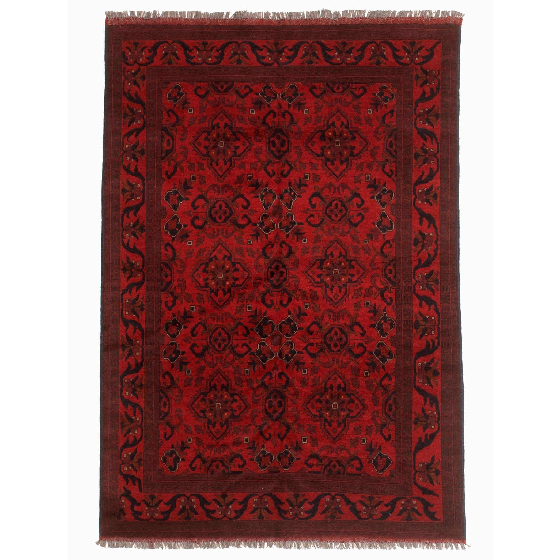 eCarpet Gallery Area Rug for Living Room Finest Khal Mohammadi Traditional Red Rug 4'1 x 6'4 Hand-Knotted Wool Rug 236286 Bedroom eCarpet Gallery Area Rug for Living Room Finest Khal Mohammadi Traditional Red Rug 4'1 x 6'4 Hand-Knotted Wool Rug 236286 Bedroom