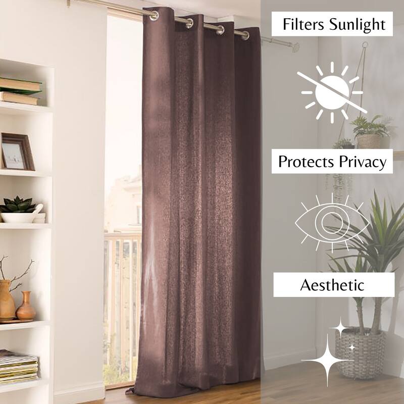 Elegant Window Curtain Panel 100% Cotton Light Filtering Privacy Drapes