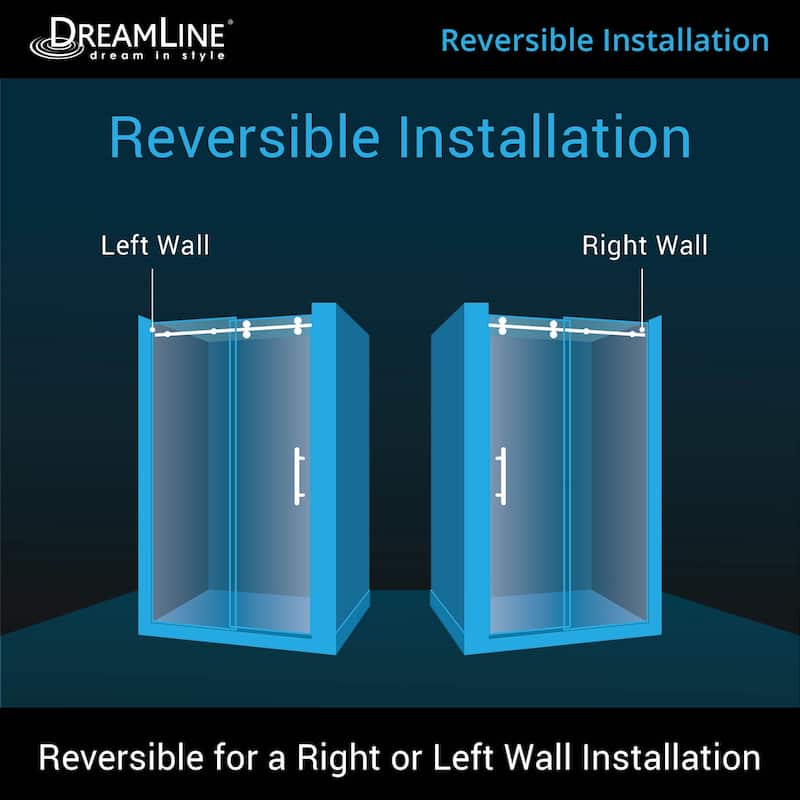 DreamLine Enigma-XO 44-48 in. W x 76 in. H Fully Frameless Sliding Shower Door - 44" - 48" W