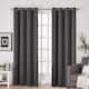 Porch & Den Boosalis Sateen Twill Blackout Curtain Panel Pair - 52" w x 96" l - Charcoal