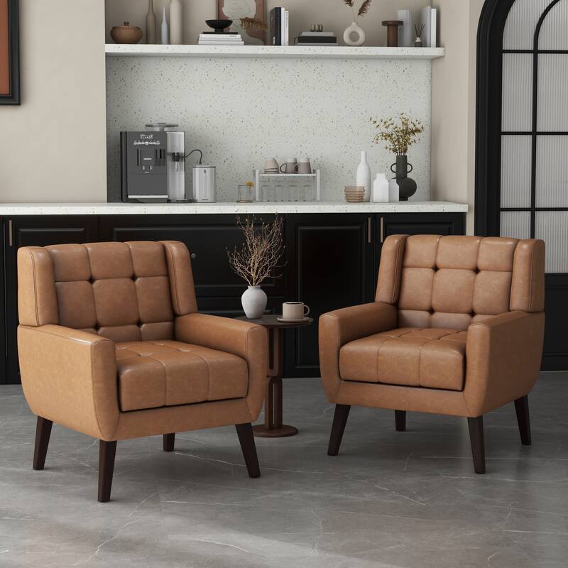 Set of 2 Tufted Upholstered Accent Armchair