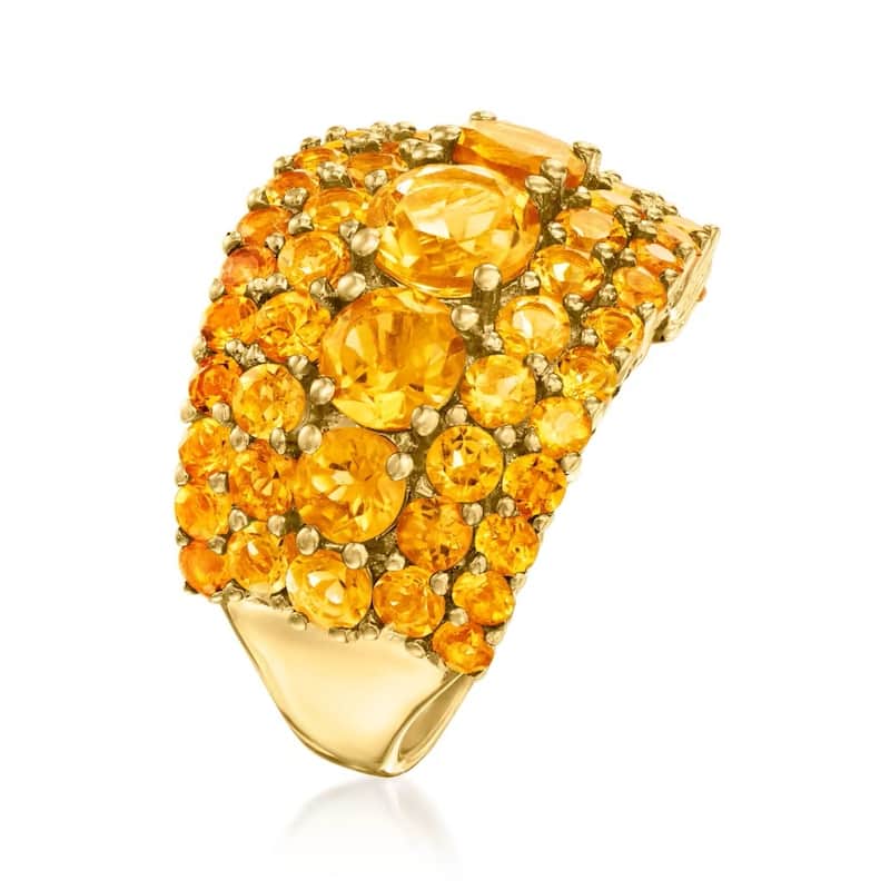 18K Yellow Gold Over Sterling Silver Citrine Ring