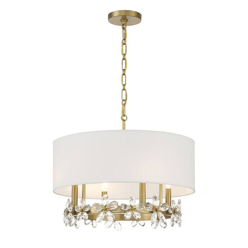 Savoy House 7-4366-4 Dahlia 4 Light 21" Wide Crystal Drum Chandelier