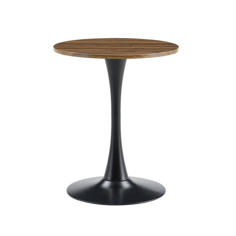 Round Dining Table, 23.6" Circle Tulip Table with Thickened Tabletop & Metal Pedestal, Mid Century Modern Bistro Table