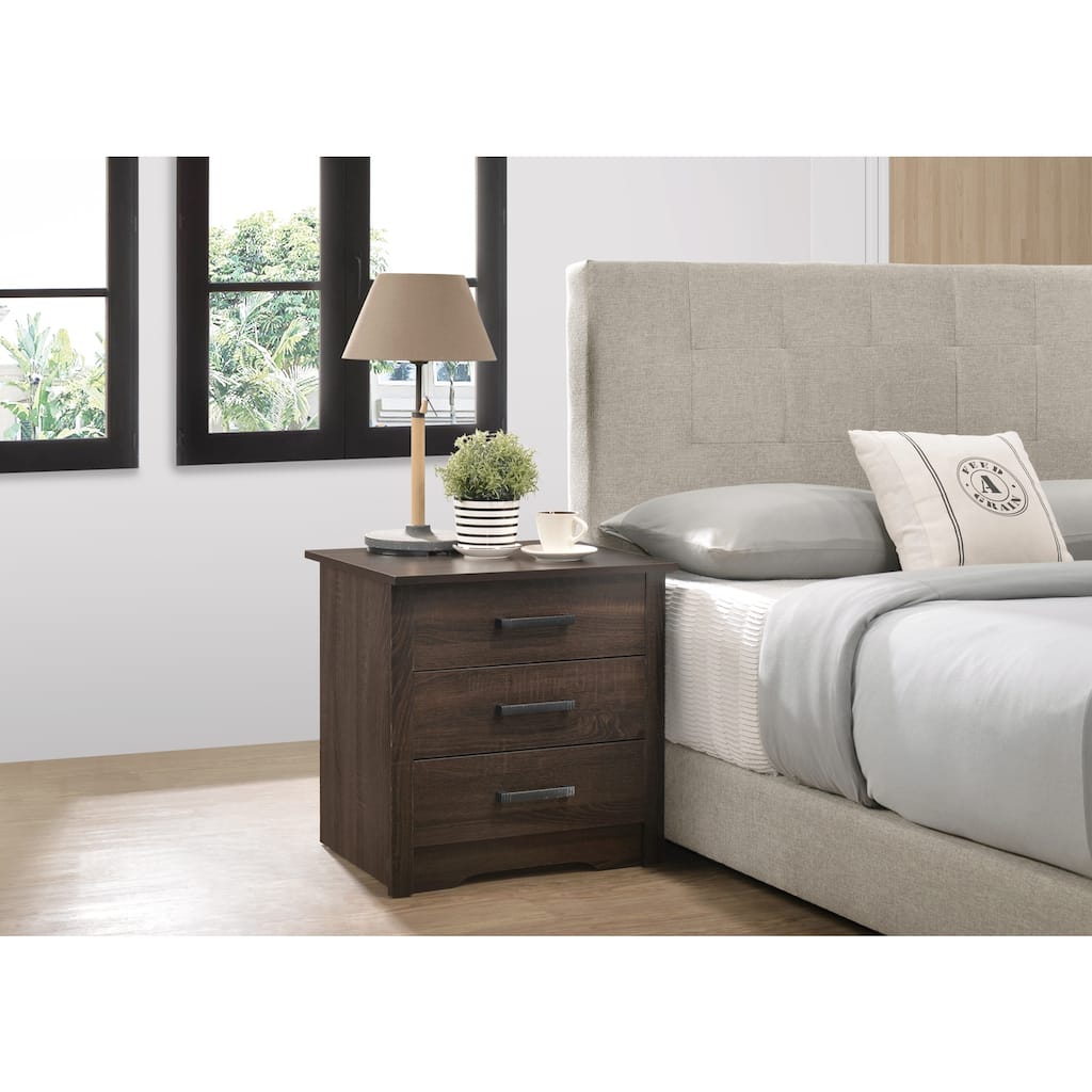Wenge Nightstand 23x22x18 Contemporary Bedside Table with Rich Finish, Sleek Design and Compact Storage for Bedroom Use