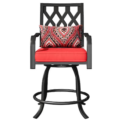 Outdoor Swivel Dining Set with 29"W Cushion Chairs, Patio Table