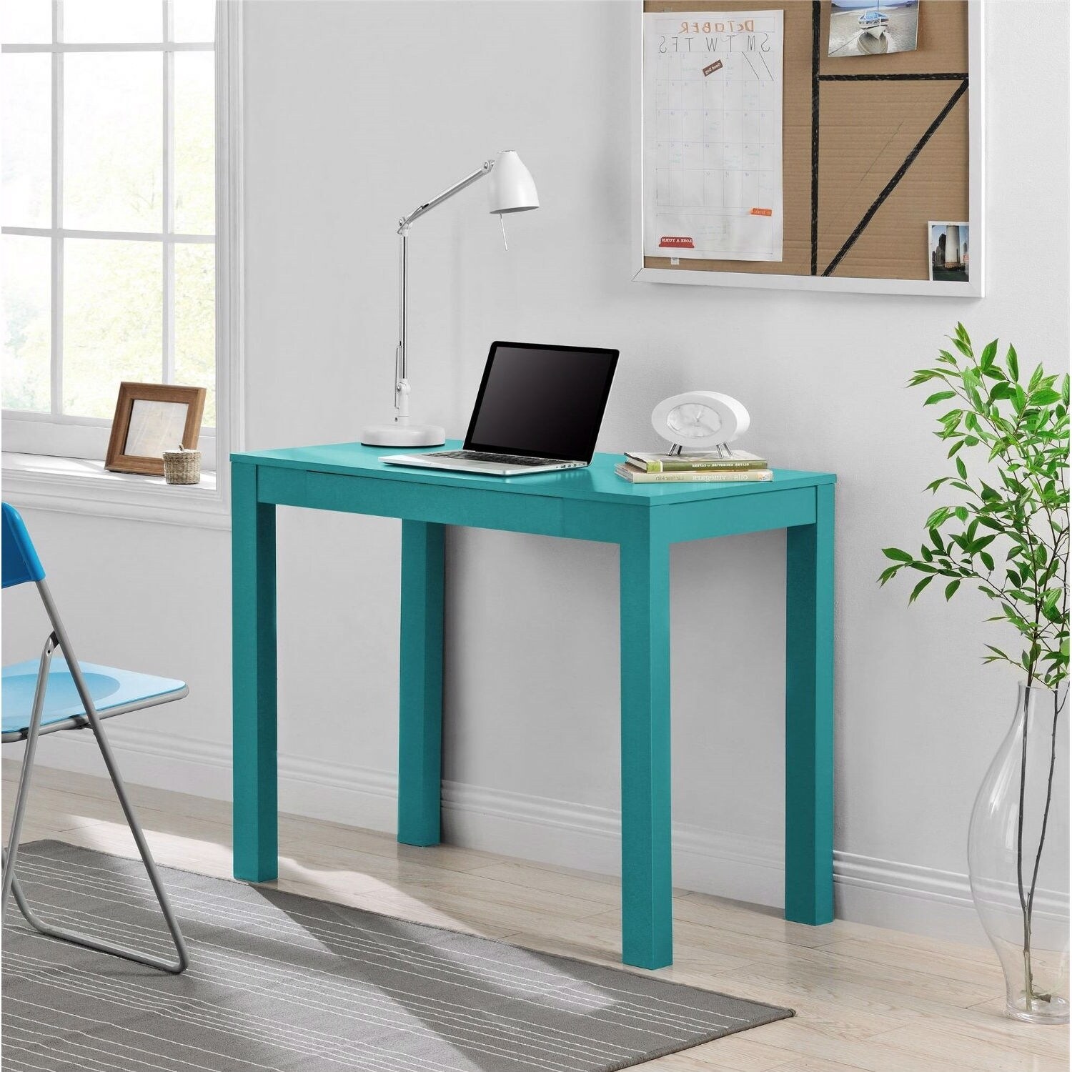 Shop Black Friday Deals On Teal Green Home Office Laptop Desk Writing Table With Drawer On Sale Overstock 30693183