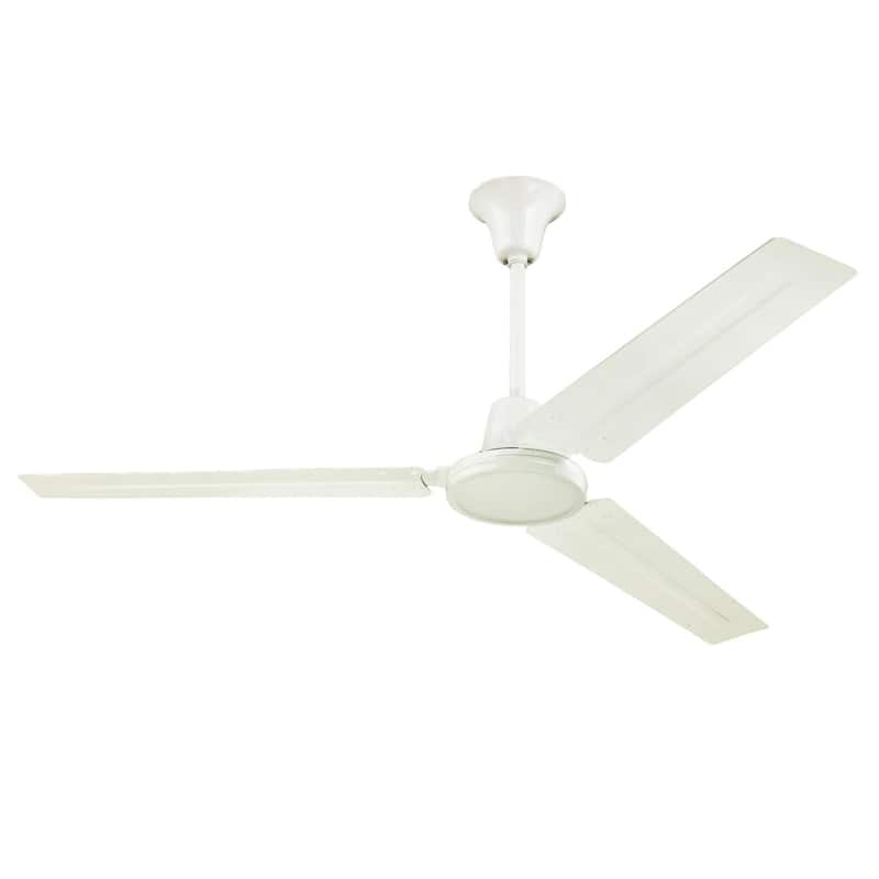 Westinghouse Lighting Jax Industrial-Style 56-Inch 3-Blade Indoor Ceiling Fan, Remote Control Included - White with White Blades - Light Switch