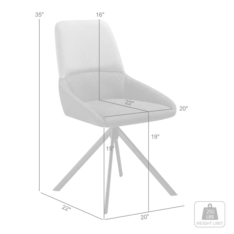 Maverick Swivel Upholstered Dining Chair with Black Metal Legs - Set of 2