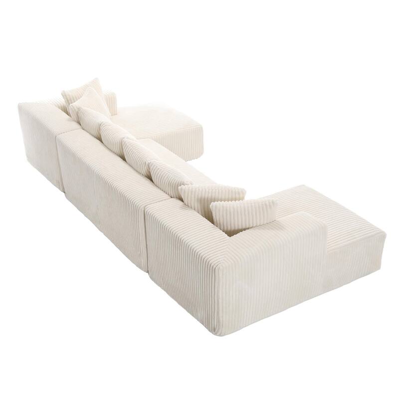 131'' Modular Sectional Couch, U-shaped sofa , Chaise Lounge, Striped fabric