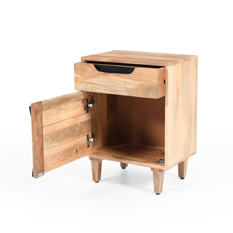 Christopher Knight Home - Avery Modern Natural Solid Wood Nightstand with Drawer and Cabinet
