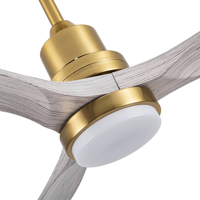 52 Inch 3-Blade LED Indoor&Outdoor Ceiling Fan with Light and Remote