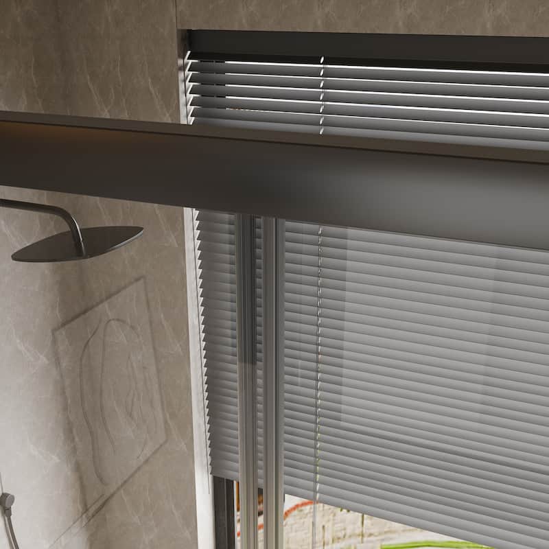 45''/54''W x 70'' H Glass Double Sliding Shower Door in Black/Chrome