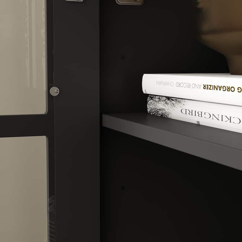 Tall Bookcase Storage Cabinet Pantry Cabinet Wooden Bookshelf Display - 36.2"X70.9"