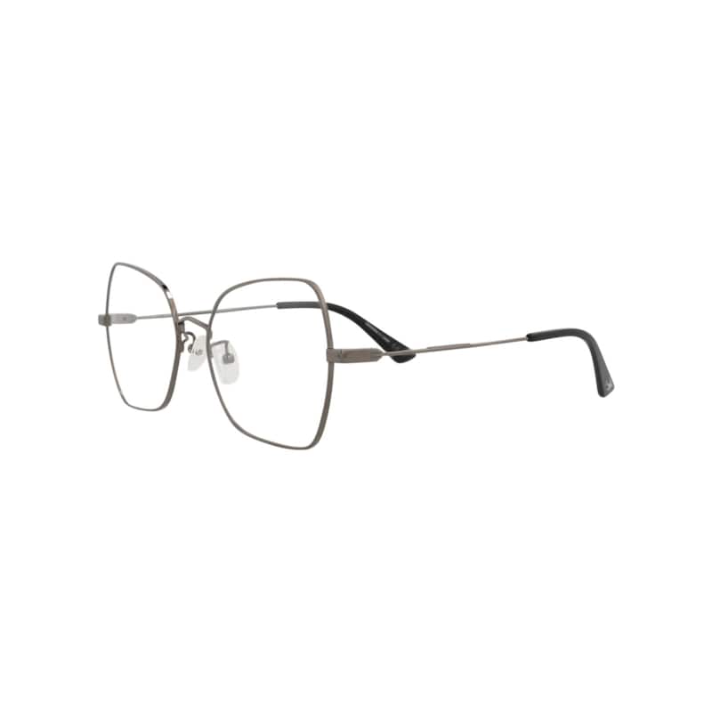 McQ Alexander McQueen Square-Frame Metal Optical Frames, Transparent Lens, Shiny Dark Ruthenium Frame